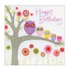 Hand Finished Owls Birthday Card