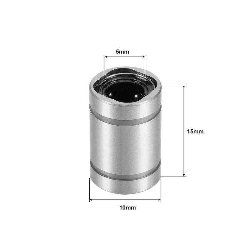 sourcing map LM5UU Linear Ball Bearings 5mm Bore 10mm OD