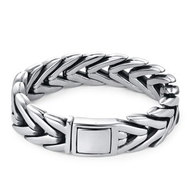 Men's Premium Foxtail Link Chain Bracelet, Stainless Steel
