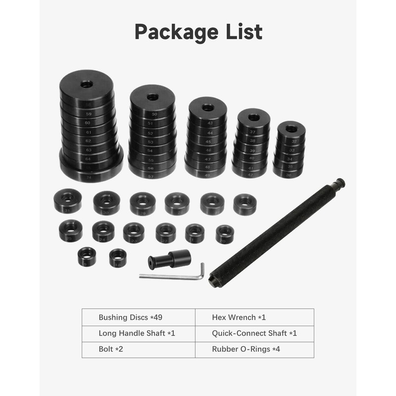 ACZCR 52-in-1 Custom Bushing Driver Tool Set 52PCS Transmission Wheel