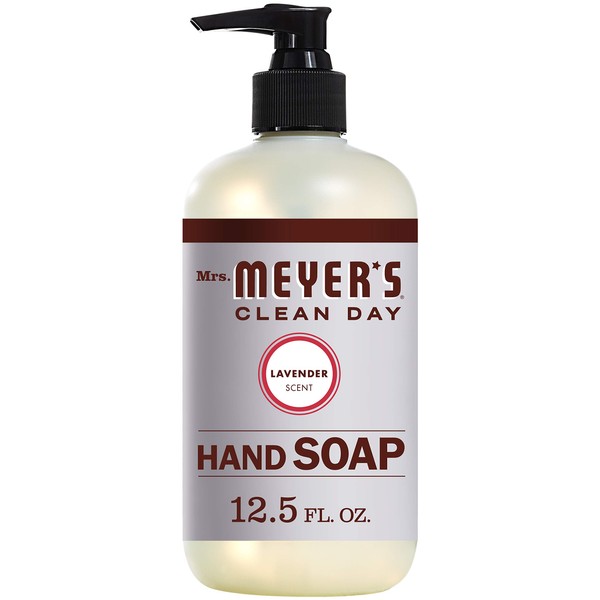 Mrs. Meyer's Clean Day Liquid Hand Soap, Cruelty Free and Biodegradable Formula, Lavender Scent, 12.5 oz