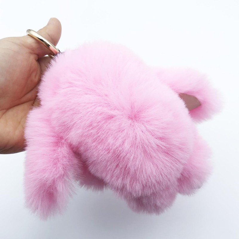 Sqzrpomddy Keychain, Keychain, Cute, Rabbit, Fluffy, Keyring, Bag Hanging Decoration,