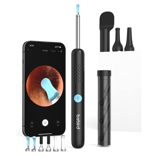 BEBIRD R1+ Ear Wax Removal Tool with Inspection Kit, Ear Cleaner with 3 Million Pixel Ear Camera, 1080P Ear Scope, 7 Replacement Tips for Ear Pick, Safer Detachable Ear Scoop for Earwax Removal