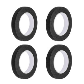 uxcell 4 Pcs 0.4 Inch Wide 14 Yards Black Masking Tape Painters Tape Rolls for Home Office Commercial Contractor Clean Drip-Free Painting Wide Crepe Paper