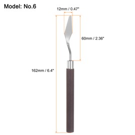 HARFINGTON 2pcs No.6 Palette Knives 12mm Width Stainless Steel Small Pointy Spatula Painting Pallet Knife with Wood Handle for Oil Acrylic Canvas Mixing Spreading, Red