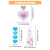HOBBIESAY 5 Style Glitter Triple Heart Dangle Drop Earrings Cute