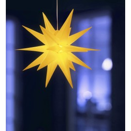 3D luminous star including warm white LED lighting, suitable for indoor and outdoor use, hanging, 7.5 m cable