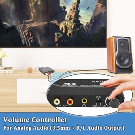 SDKDZKG 2.0 Audio Extractor, HDMI Audio Converter 4K HDMI to HDMI + Optical Spdif Toslink + 3.5mm Stereo + RCA L/R Audio Out Splitter with Volume Control Support 4K@60Hz HDCP 2.2 HDR 3D YUV 4:4:4