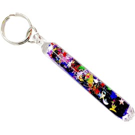 Star Magic Prismatic Glitter Wand Key Chain Key Ring 1 Key tag (Purple)
