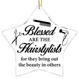 Hairstylist Gift for Women Men, Thank You Gifts for Hairdresser Hairstylists Hairapist, Cosmetology Graduation Gifts, Hair Stylist Acrylic Christmas Ornament Keepsake