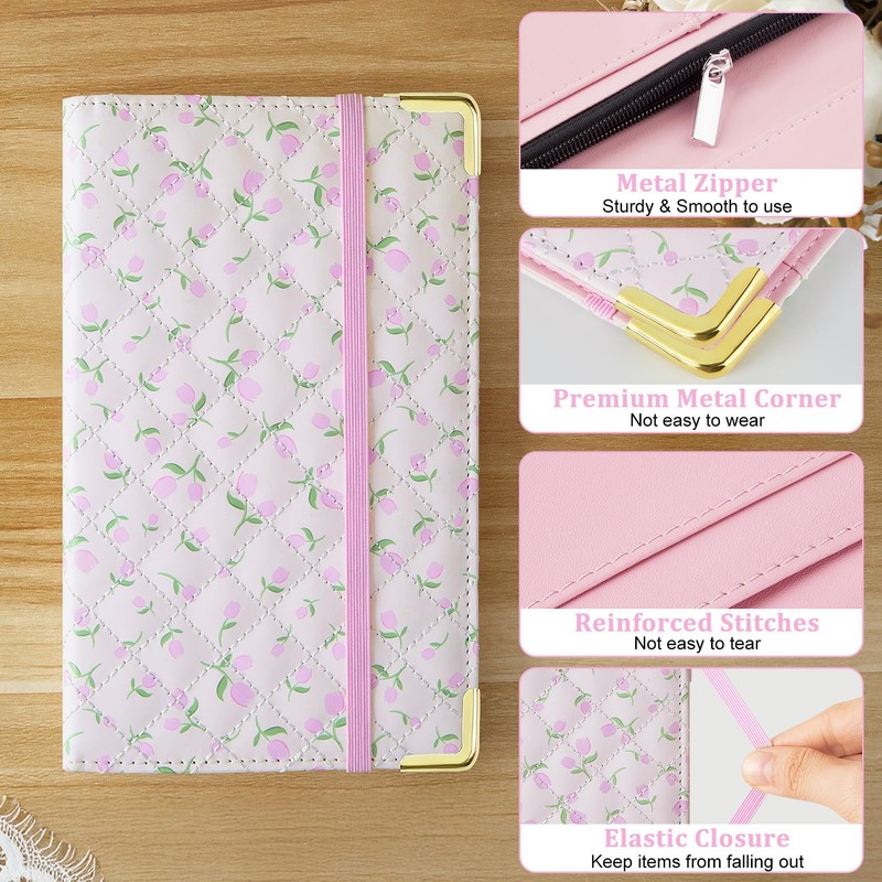 Server Books for Waitress, Leather Server Book with Zipper Pocket,
