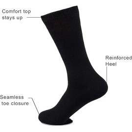 Sock Amazing Premium Bamboo Socks Black Crew Socks for Men Women 5 Pack Business Dress Socks Casual Socks Work Socks