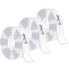 Ohayooz® Extra Strong Double Sided Tape Heavy Duty Removable 30FT, Clear Sticky Adhesive Nano Tape Tough Washable Waterproof Mounting Tape for Hanging Picture, Poster, Carpet, Photo Deco, Pack of 3