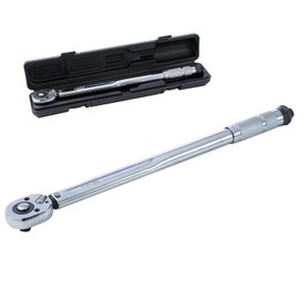 KATSU Tools 1/2-Inch Drive Ratchet Torque Wrench 28-210 Nm Micrometre Reversible Mechanic Hand Tool in Plastic Storage Case 423901