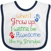 inktastic Awesome Like My Grandpa Baby Bib White and Navy