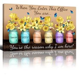 Kuphsod Modern Inspirational Office Canvas Art, 16x24 INCH, Framed Wall Art Decoration, Ready to Hang, Teamwork Pictures, Positive Quotes Wall Decor, Waterproof, Indoor, Unisex