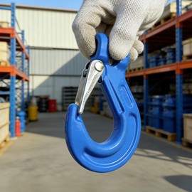Lyplus 5/16" G80 Clevis Sling Hook with Latch,2490 LBS WLL, Blue