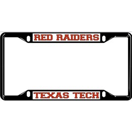 Texas Tech License Plate Frame Black, TTU Red Raiders Car Tag Holder