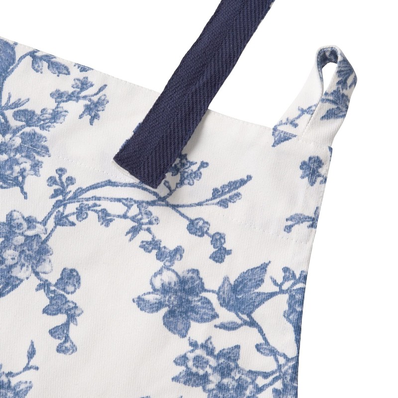 Francfranc Botanical Cotton Full Apron, blue