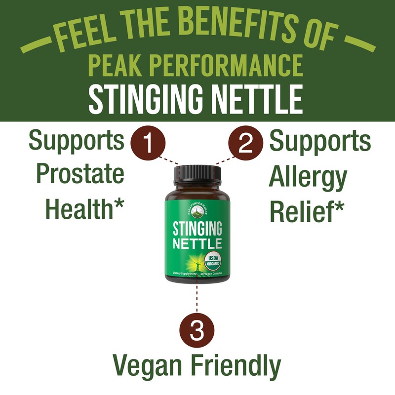 USDA Organic Stinging Nettle Vegan Capsules Made with Stinging Nettle