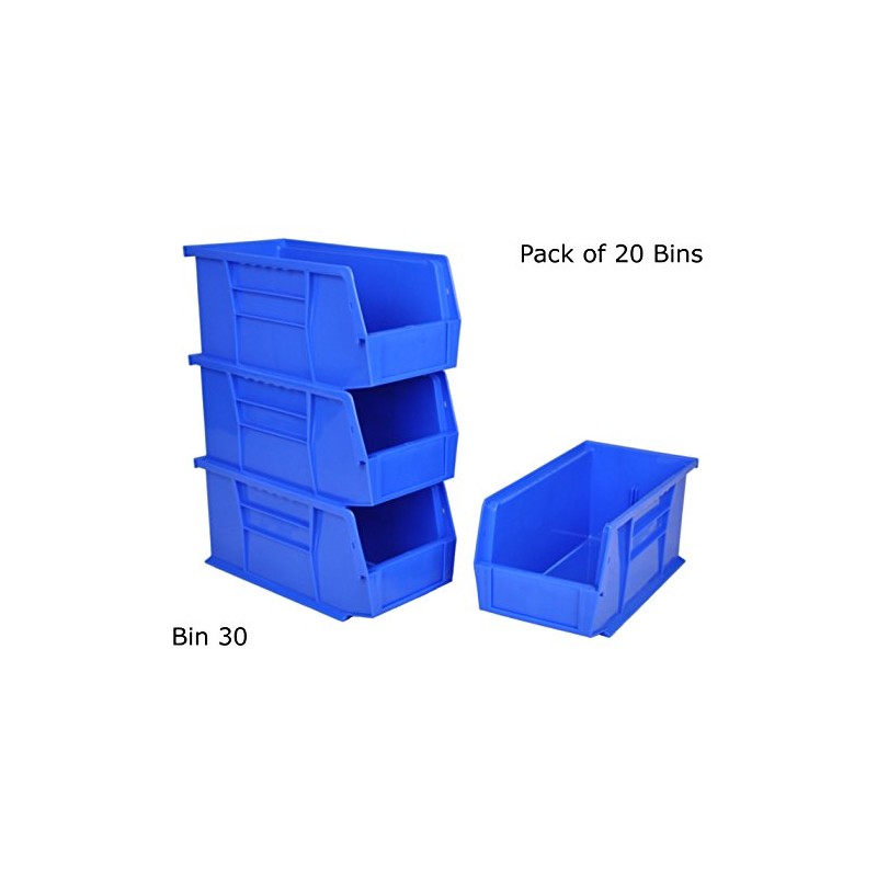 Pack of 20 x Rhino Tuff Bin30 Blue Plastic Storage