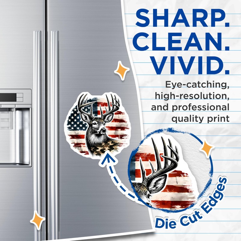 (2 Pack) Rustic American Flag Design Magnet - 5" On