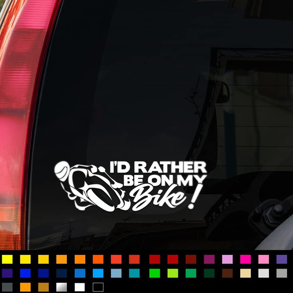 Rather Be On My Bike Funny Car Sticker, Vinyl Decal
