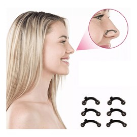 Respingadores De Nariz Corrector Nasal 6 Pares Y Clip Nariz Negro/Rosa