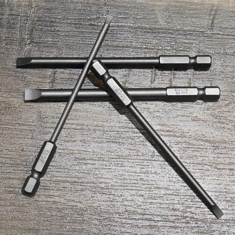 4 Pcs Flat Head Screwdriver Bit Set Slotted Screwdrivers Bits