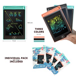 Riff Ruffle Goodie Gifts LCD Writing Tablet for Kids - 6-Pack Writing Tablets, 6.5" Doodle Board, One-Click Erasure, Easy to Use Drawing Board - LCD Tablet Writing Board Gifts, Kids Drawing Pad Toys