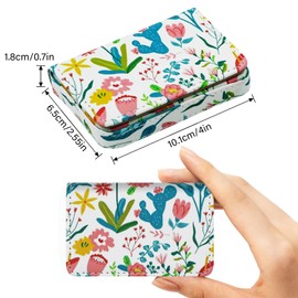 sundee Business Card Holder, RFID Blocking PU Leather Wallet with Magnetic for Women and Men, Name ID Credit Card Case, Portable Stylish Carrier Purse for Business Social -Flower Pink