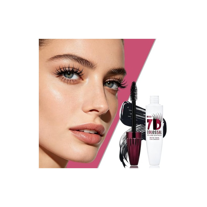7D Waterproof Mascara, Long Lasting Buildable Volume Natural Curling Lashes,Smudge-Proof,