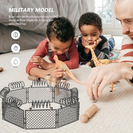 ibasenice Mini Militarys Fence Scene Fence Model Plastic Toy for Kids