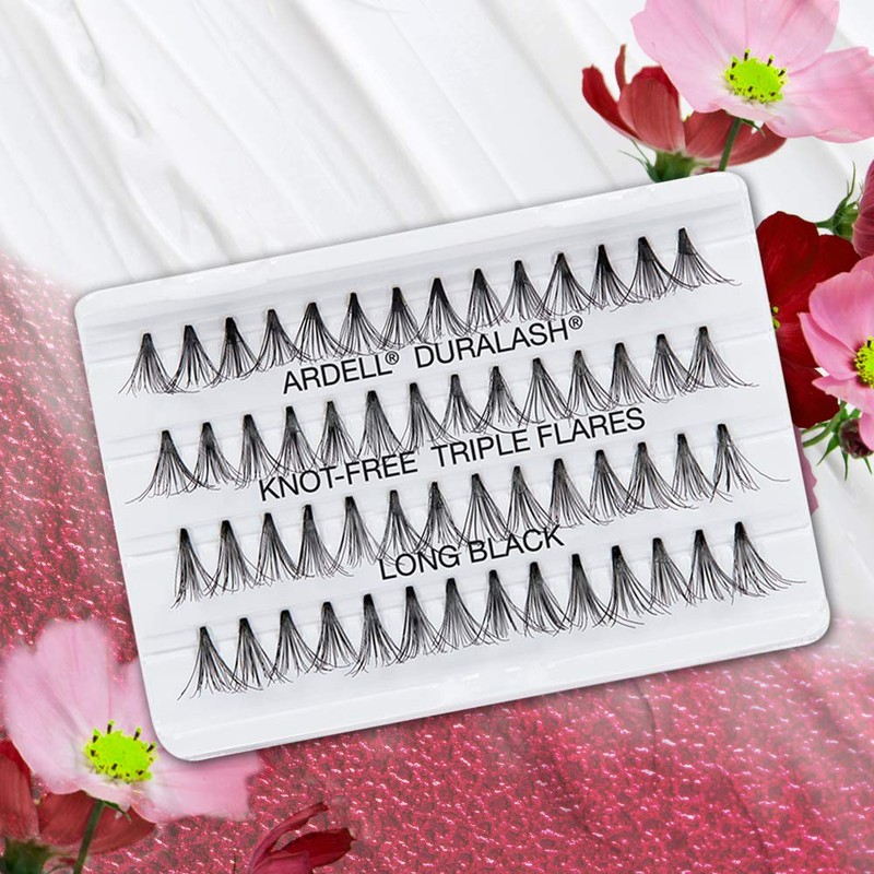 Ardell Triple Individual Lashes - Long Black, Knot-Free Eyelash Extensions,