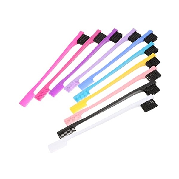 10pcs Multi-use Eyebrow Brush with Comb Dual-head Design for Shaping
