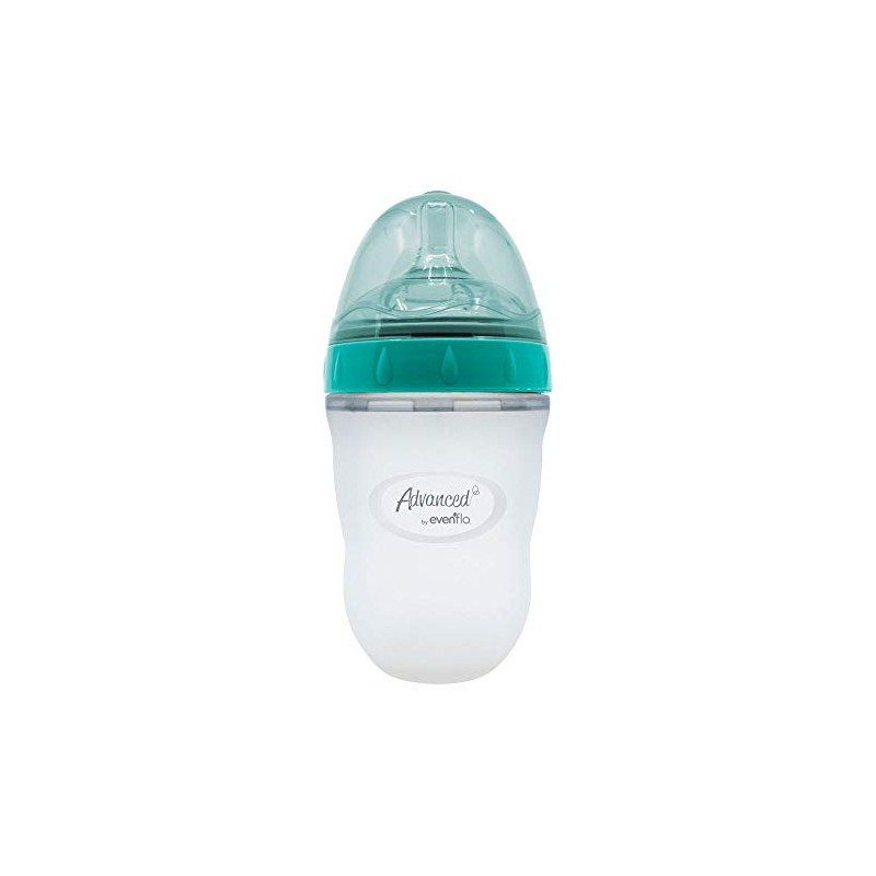 Evenflo Advanced Biberón Soft & Natural, Silicón, Color Teal/Turquesa, 240ml,