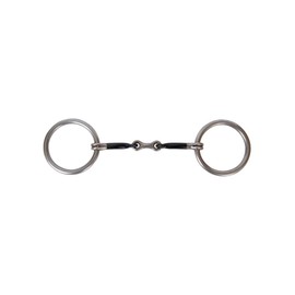 Reinsman Stage A 114 Traditional Loose Ring Bit | 3" Loose Rings, 5" Sweet Iron 3-Piece Dogbone Smooth 3/8" Mouth Diameter | Direct Reining Snaffle Bit for Horses