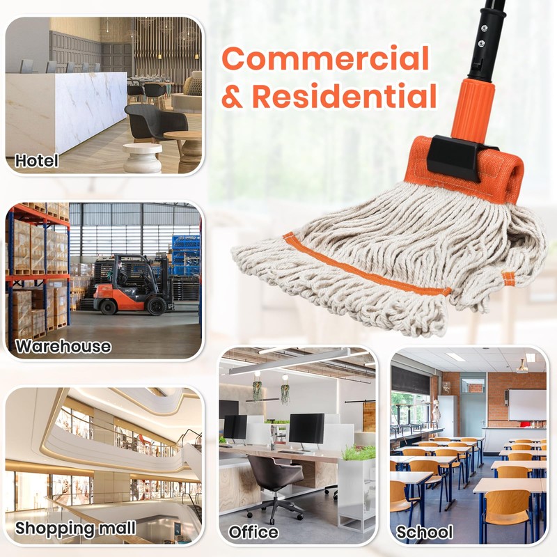 Commercial Mop, 58" Heavy Duty Industrial Mops for Floor Cleaning,