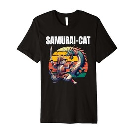 Samurai Cat Dragon Premium T-Shirt