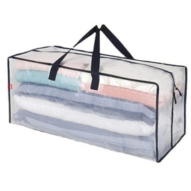 Extra Large Clothes Storage Bag, Heavy-Duty Storage Bag Organizer with Zips, Water-Resistant Moving Bags, for Moving, Clothes Storage, Laundry Bag, Packing, Moving House Essentials