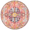 Lahome Bohemian Floral Medallion Round Rug - 4Ft Hot Pink