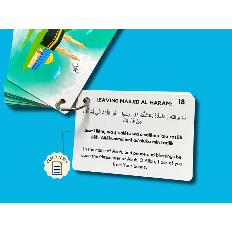 Umrah Dua Cards, Step by Step Guide Umrah Duas, Umrah