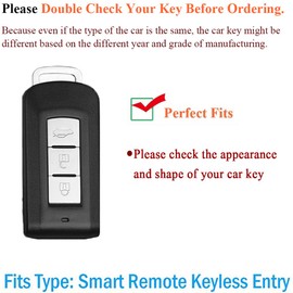 SANRILY Soft TPU with Gold Edge Smart Key Fob Cover for Mitsubishi Outlander ASX Lancer Evo X GTS EX Keyless Keychain Holder 3 Button Key Case Shell Beige