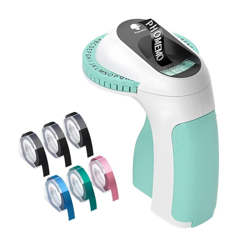 Foreverup Embossing Device 3D, Retro Labelling Device with 6 Rolls