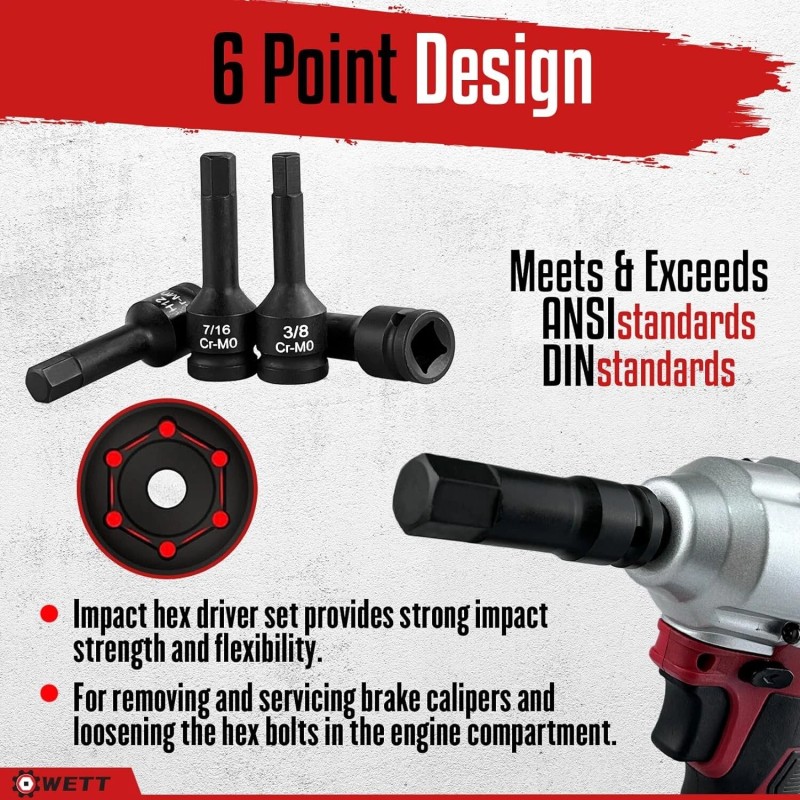 MIXPOWER 1/2 Drive Master Impact Hex Bit Set 20 Piece