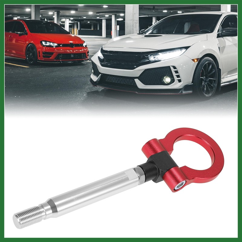Motoforti Red Car Front Bumper Trailer Ring Eye Towing Tow