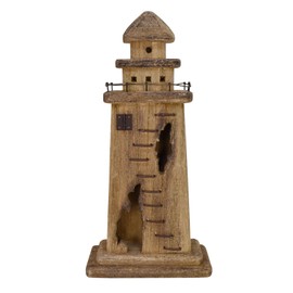 Veclotch Wooden Lighthouse Beach Themed Decor for Home, 17.7"" H Decorative Coastal Lighthouse Statue Rustic Ocean Sea Light House Figurine Tabletop Centerpiece Nautical Themed Bathroom Decor (M)