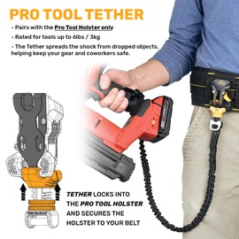 Spider Tool Holster - Pro Tool Tether - Heavy Duty Bungee Cord Carabiner Lanyard for use with Spider Pro Tool Holster – Fall Protection and Safety – Dropped Object Provention
