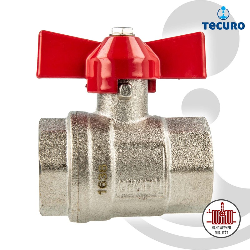 'Tecuro Brass Ball Valve – Size 1 Inch – DN