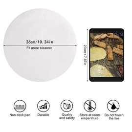 100Pcs Non-stick Round BBQ Paper Baking Sheets 11 Inch Barbecue Tin Foil Paper for Grill Line Cook Outdoor BBQ